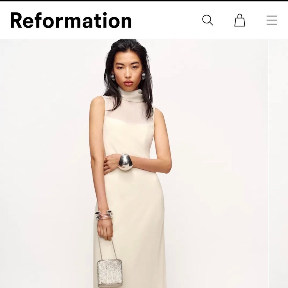 Reformation Greta Dress - White, Bridal - Size 2 - Never Worn, Brand New